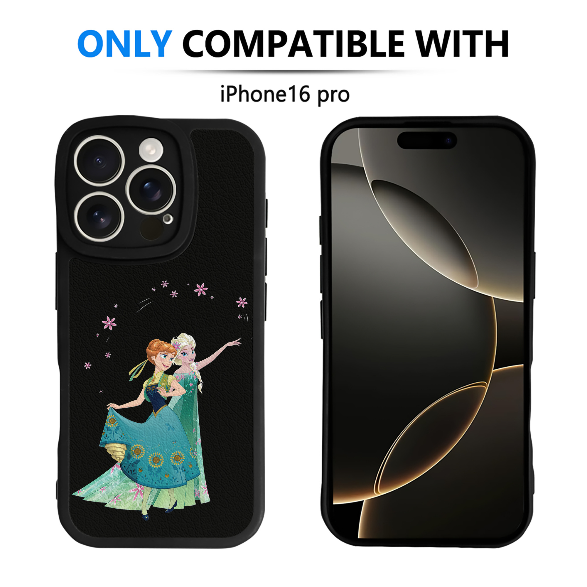 （画像用） アナと雪の女王 アンナ エルサ Frozen Anna Elsa 【iPhone 16シリーズ対応】シリコンスマホケース（レザー調） 材質：シリコン